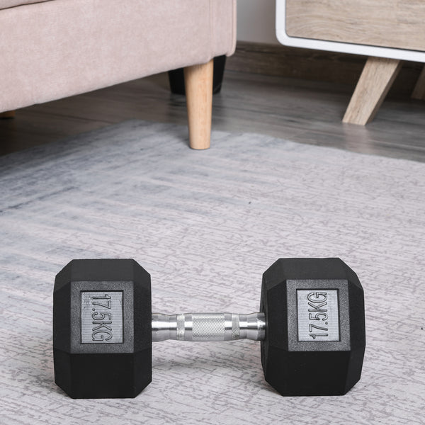Gummihanteln Hexagon 175kg für Krafttraining Schwarz