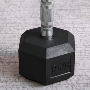 Gummihanteln Hexagon 175kg für Krafttraining Schwarz