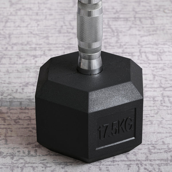 Gummihanteln Hexagon 175kg für Krafttraining Schwarz