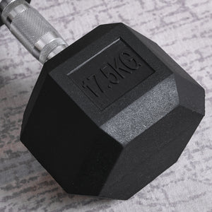 Gummihanteln Hexagon 175kg für Krafttraining Schwarz