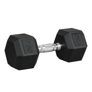 Gummihanteln Hexagon 175kg für Krafttraining Schwarz