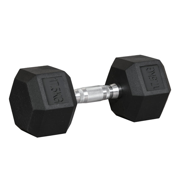 Gummihanteln Hexagon 175kg für Krafttraining Schwarz