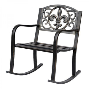 Schaukelstuhl Gartenstuhl antik Metall Bronze