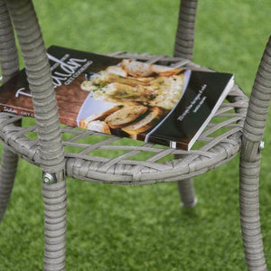 Gartensitzgruppe 3-tlg. Rattenmöbel Polyrattan Set grau