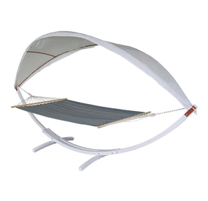 Hängematte mit Gestell FSC-zertifiziert 420cm weiss, grau
