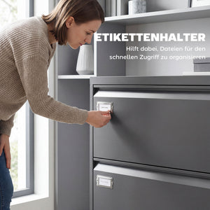 Hängeregisterschrank Rollcontainer abschliessbar mit Schubladen und Hängeregistratur schwarz