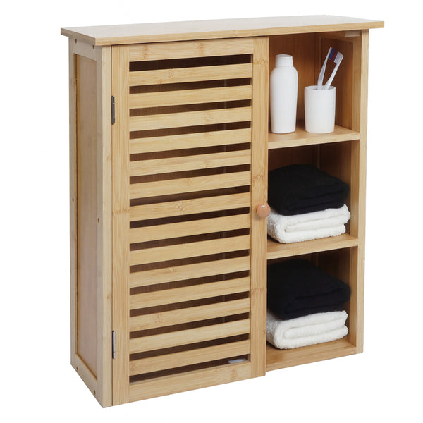 Hängeschrank Badschrank Badezimmerschrank Bambus 60x50x19cm