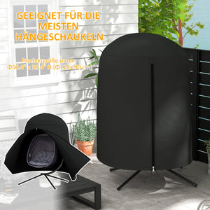 Hängesessel-Abdeckung wasserdicht mit UV-Schutz Ø128x190cm Schwarz
