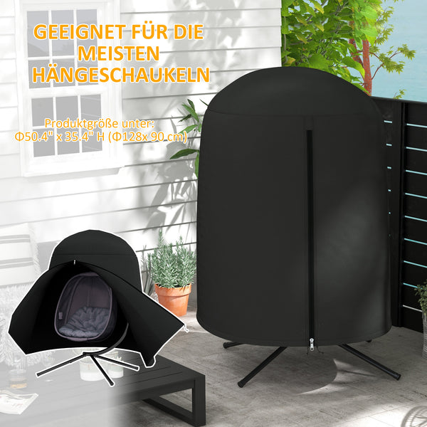 Hängesessel-Abdeckung wasserdicht mit UV-Schutz Ø128x190cm Schwarz