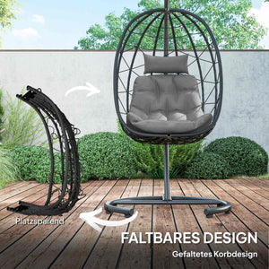 Hängesessel Outdoor wetterfest Ei-Form mit Polster für Garten