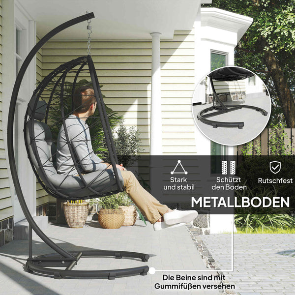 Hängesessel Outdoor wetterfest Ei-Form mit Polster für Garten