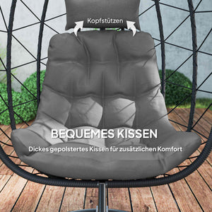 Hängesessel Outdoor wetterfest Ei-Form mit Polster für Garten