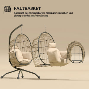 Hängesessel Outdoor faltbar mit Ständer und Kissen