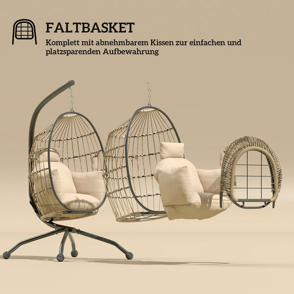 Hängesessel Outdoor faltbar mit Ständer und Kissen
