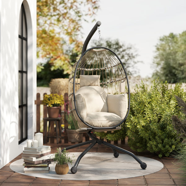 Hängesessel Outdoor faltbar mit Ständer und Kissen
