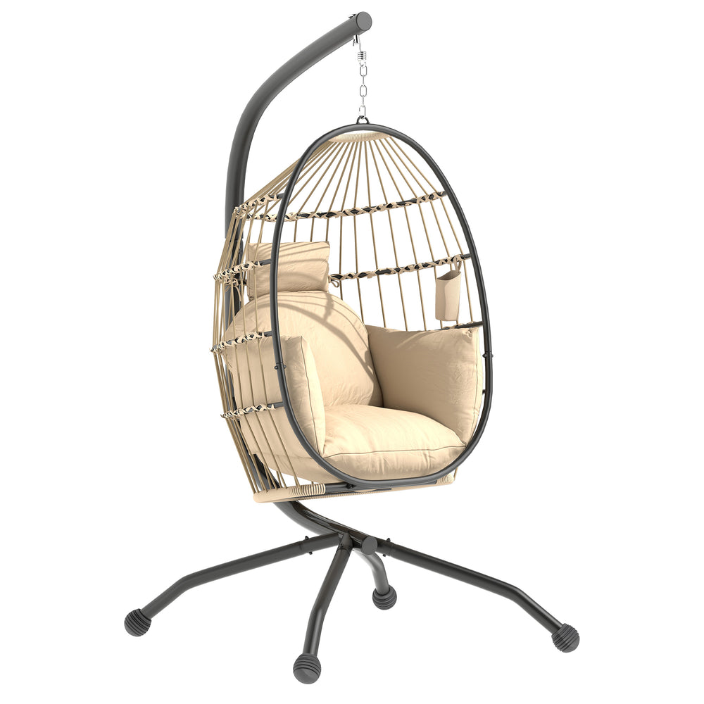 Hängesessel Outdoor faltbar mit Ständer und Kissen