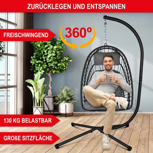 Hängesessel Rattan-Optik drehbar wetterfest & klappbar