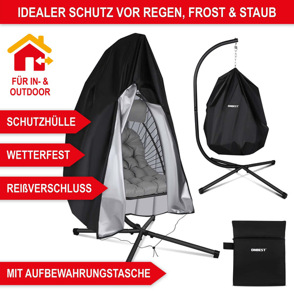 Hängesessel Rattan-Optik drehbar wetterfest & klappbar