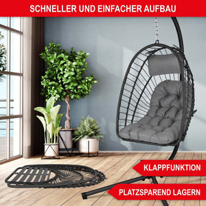 Hängesessel Rattan-Optik drehbar wetterfest & klappbar