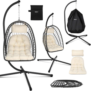 Hängesessel Rattan-Optik drehbar wetterfest & klappbar