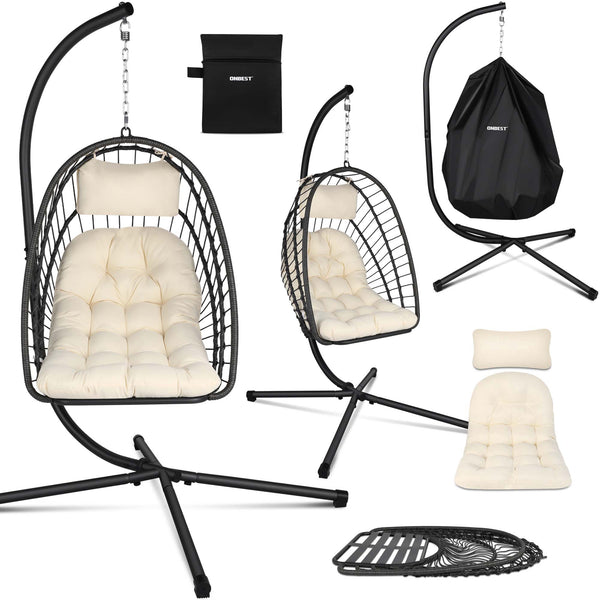 Hängesessel Rattan-Optik drehbar wetterfest & klappbar
