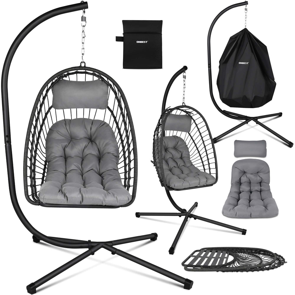 Hängesessel Rattan-Optik drehbar wetterfest & klappbar