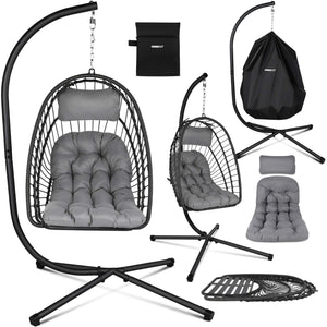 Hängesessel Rattan-Optik drehbar wetterfest & klappbar