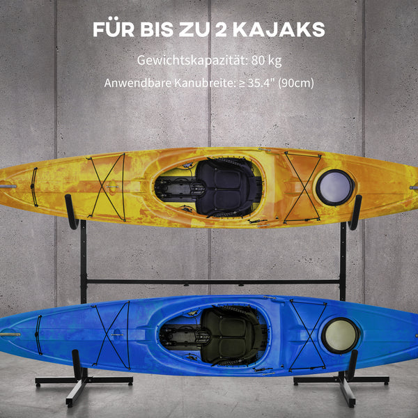 Halterung für 2 Kajaks SUPs Surfboards verstellbar Metall