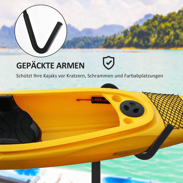 Halterung für 2 Kajaks SUPs Surfboards verstellbar Metall