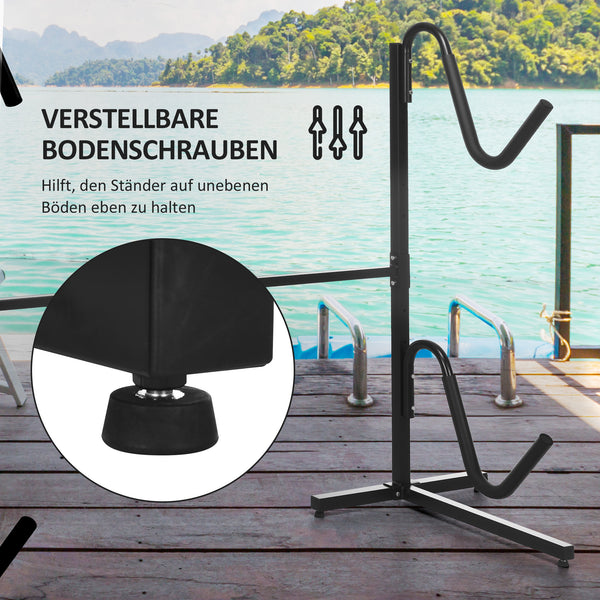 Halterung für 2 Kajaks SUPs Surfboards verstellbar Metall