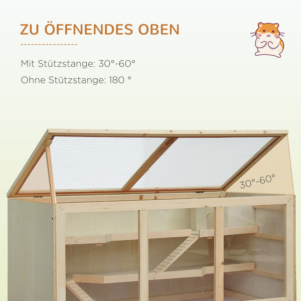 Hamsterkäfig 115x57x55cm Naturholz