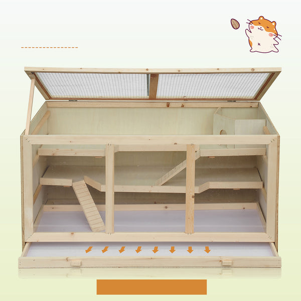 Hamsterkäfig 115x57x55cm Naturholz