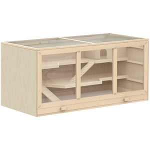 Hamsterkäfig 115x57x55cm Naturholz