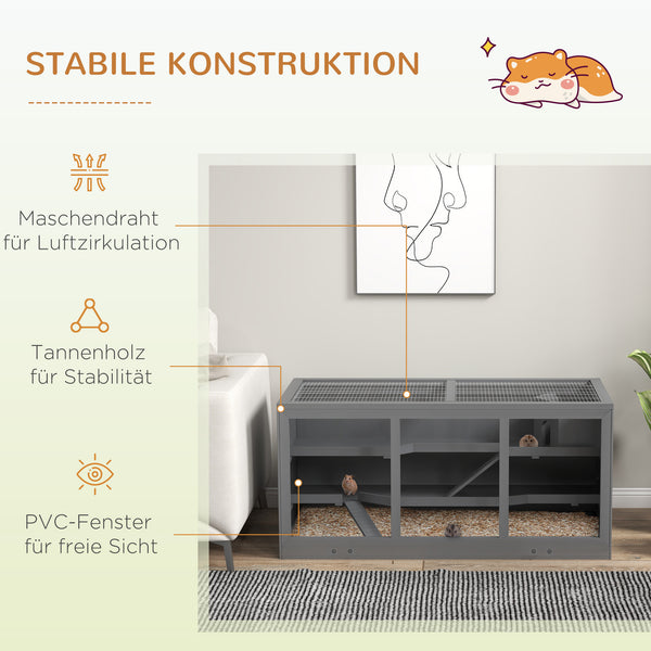 Hamsterkäfig abschliessbar pflegeleicht für Kleintiere aus Holz