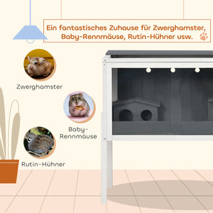 Hamsterkäfig gross für Zwerghamster aus Holz und Acryl