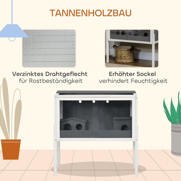 Hamsterkäfig gross für Zwerghamster aus Holz und Acryl