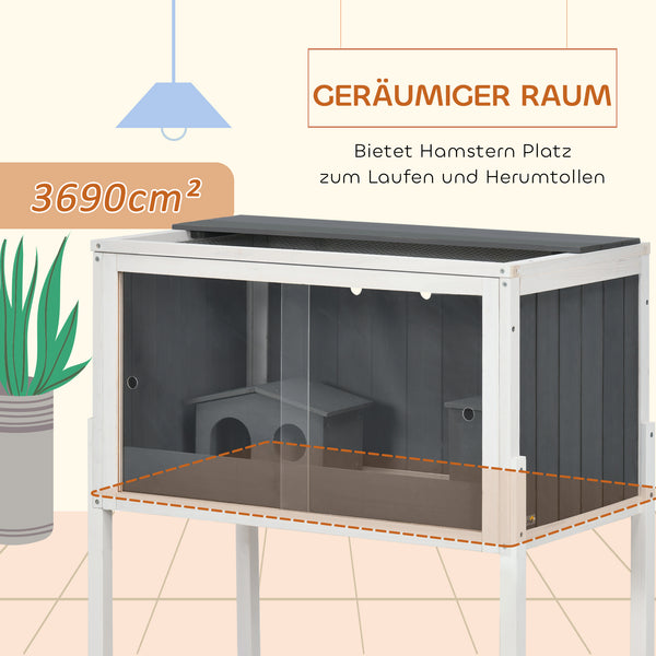 Hamsterkäfig gross für Zwerghamster aus Holz und Acryl