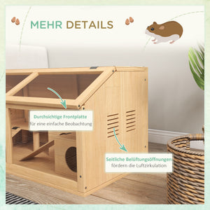 Hamsterkäfig mit Plattform Hängebrücke und Hütte für Hamster