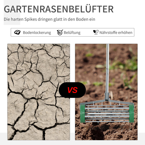 Handvertikutierer Rasenlüfter mit Stachelwalze für Gartenpflege