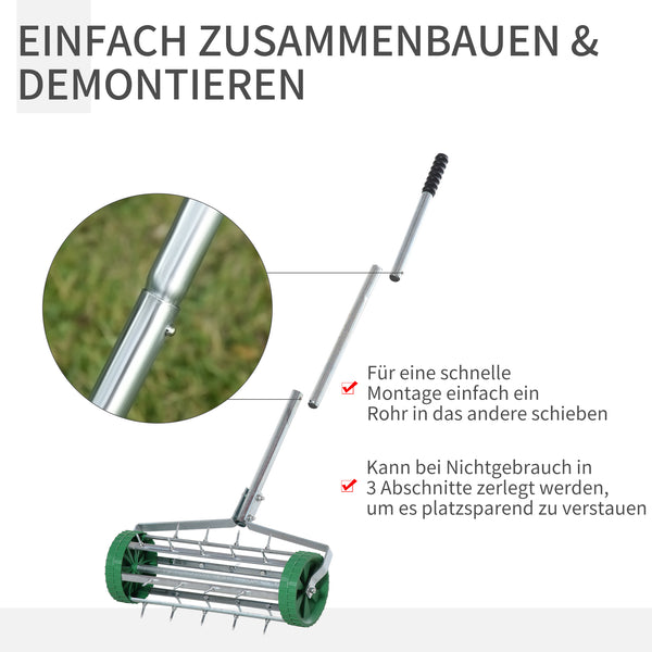 Handvertikutierer Rasenlüfter mit Stachelwalze für Gartenpflege