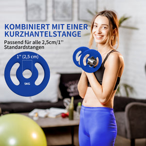 Hantelgewichte 2er-Set 2x5kg Ø30mm Blau
