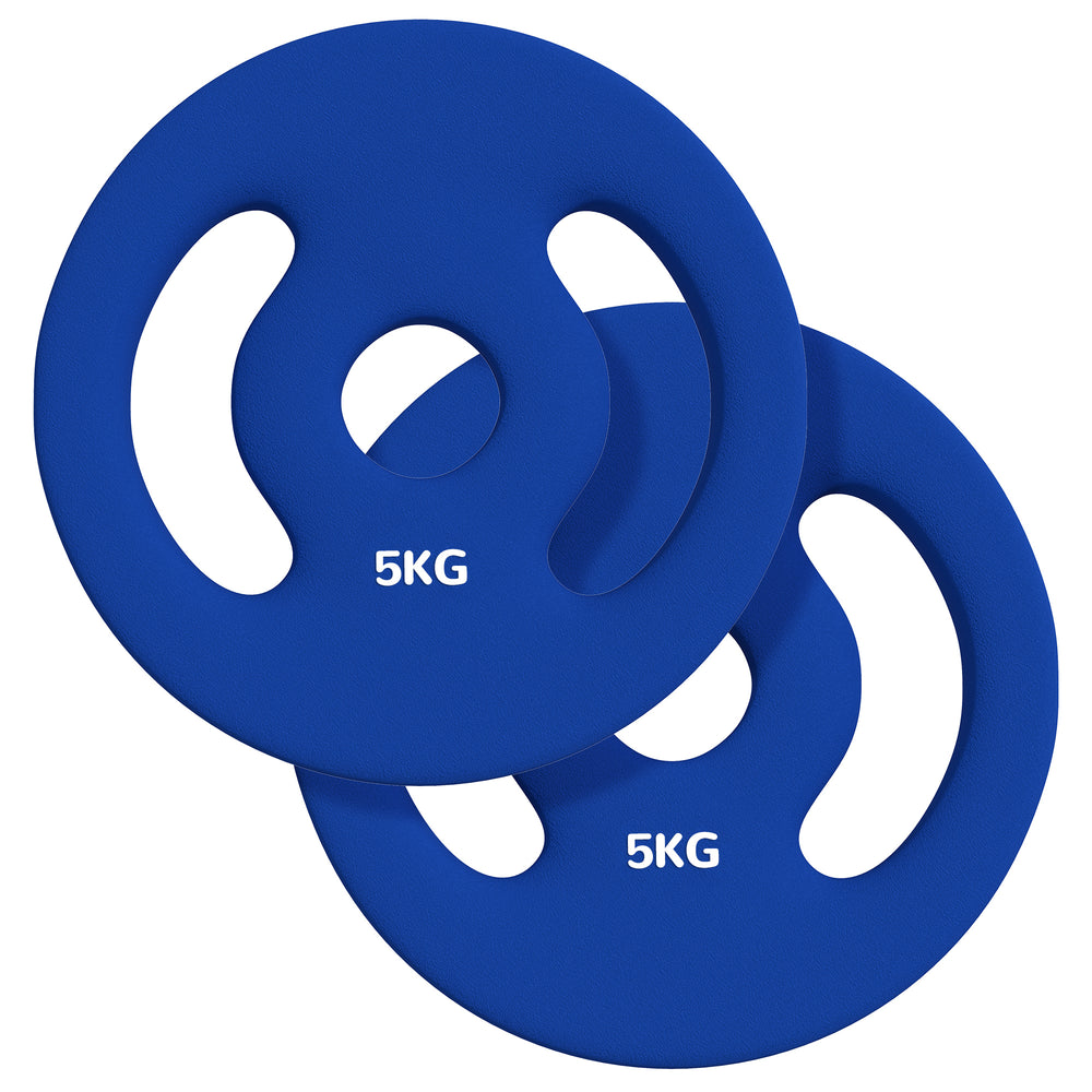 Pesi per manubri, set da 2, 2 x 5 kg, Ø30 mm, blu