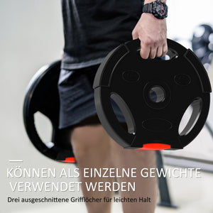 Hantelgewichte 4er-Set 2x5/75kg Ø 30mm Schwarz