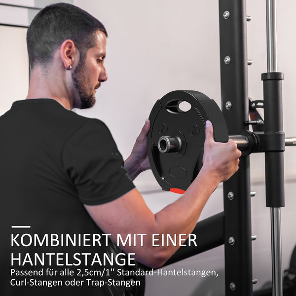 Hantelgewichte 4er-Set 2x5/75kg Ø 30mm Schwarz