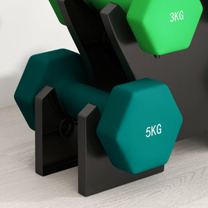 Hanteln Set 6 Kurzhanteln 2x1kg 2x3kg 2x5kg mit Hantelständer