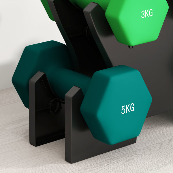 Hanteln Set 6 Kurzhanteln 2x1kg 2x3kg 2x5kg mit Hantelständer