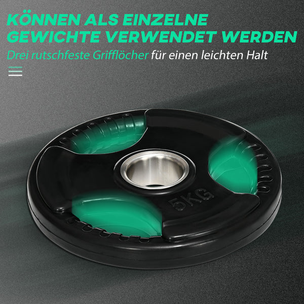 Hantelscheiben 2x5kg gummiert Tri-Grip für Training