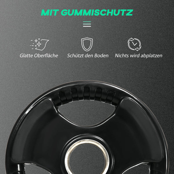Hantelscheiben 2x5kg gummiert Tri-Grip für Training