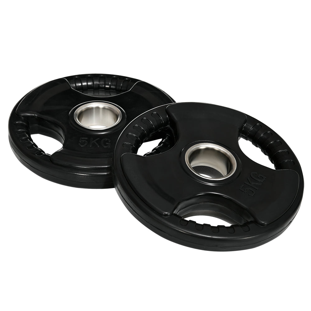Hantelscheiben 2x5kg gummiert Tri-Grip für Training