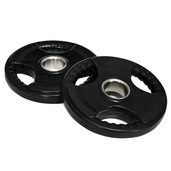 Hantelscheiben 2x5kg gummiert Tri-Grip für Training